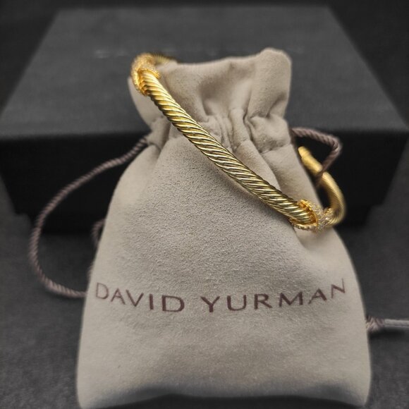 4mm 14K Gold Plated Full Diamond Double X Bracelet DYSZ-176 - Picture 2 of 5